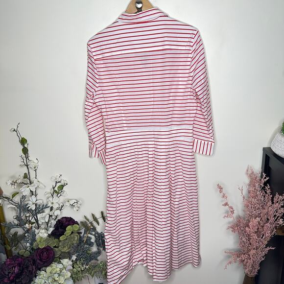 MARELLA Quiche Shirt Dress Red Stripe Print White {3C36} - Picture 5 of 9